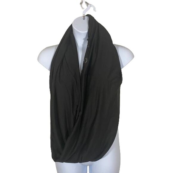 Beyond Yoga Pocket Infinity Scarf Black Hidden Media Pocket OS - Picture 2 of 7